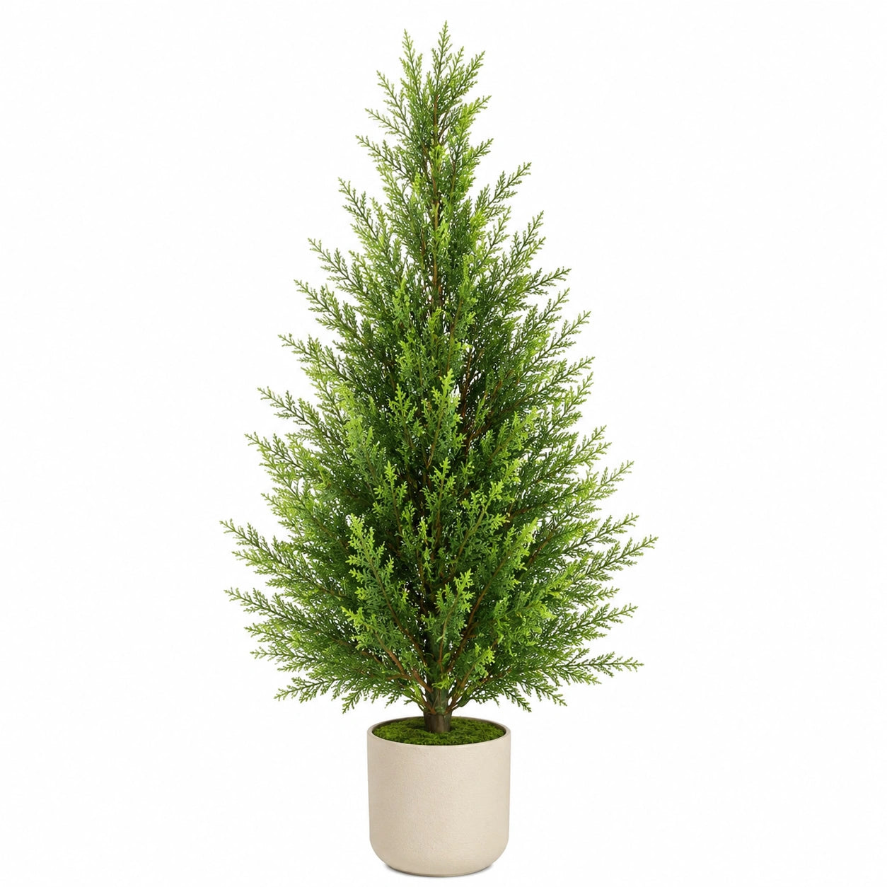 Arbre artificiel cyprès 150 cm en plastique vert avec pot décoratif pour intérieur