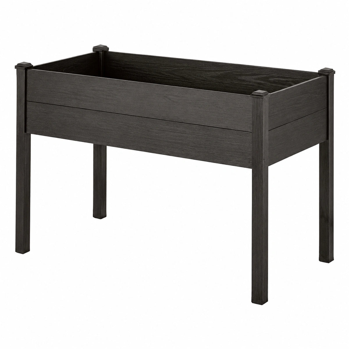 Bac de jardin surélevé 120 x 60 x 80 cm en bois noir - jardinière sur pieds