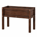 Jardinière surélevée 80 x 40 x 80 cm en bois marron foncé pour culture extérieure