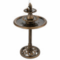 Bain d oiseaux sur pied diamètre 50 cm en résine bronze avec fontaine décorative