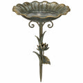 Bain d'oiseaux 40 x 105 cm en métal bronze à planter style floral