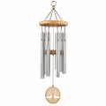 Carillon éolien 90 cm en aluminium et bois naturel avec motif arbre décoratif