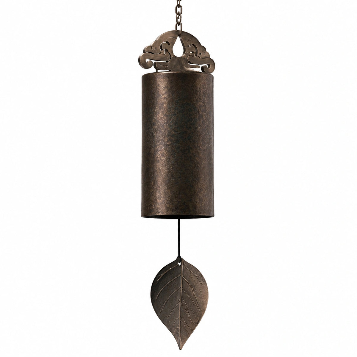 Carillon éolien 65 cm en métal bronze style rustique décoratif