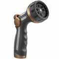 Pistolet d'arrosage 20 x 12 cm en plastique noir et bronze à jet réglable