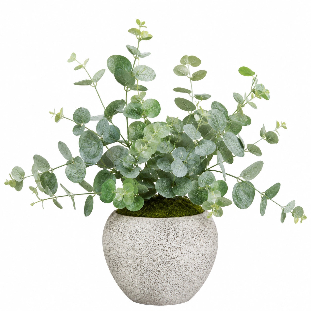 Plante verte artificielle en pot 65 cm eucalyptus feuillage vert style naturel