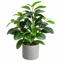 Plante verte artificielle 90 cm en plastique vert avec pot en ciment style décoratif intérieur