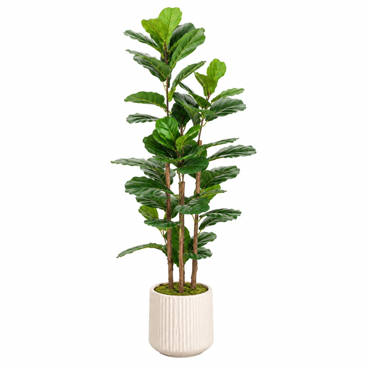Plante verte artificielle 150 cm en polyester vert avec pot décoratif pour intérieur
