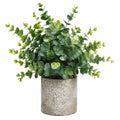 Plante artificielle en pot 45 cm feuillage vert pot en ciment décoratif