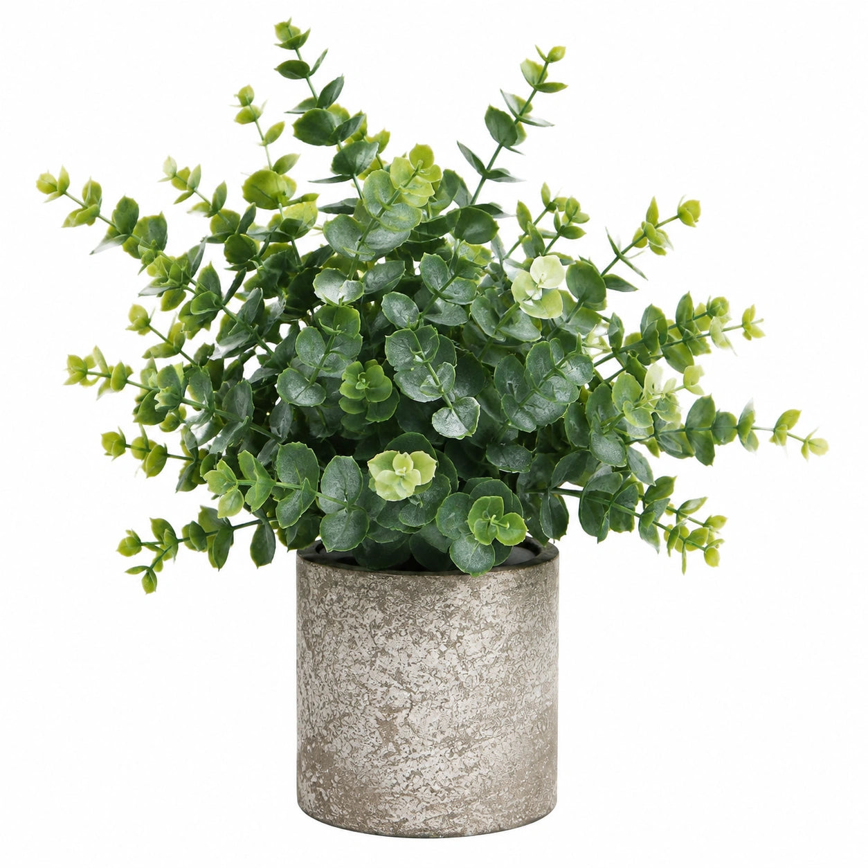Plante artificielle en pot 45 cm feuillage vert pot en ciment décoratif