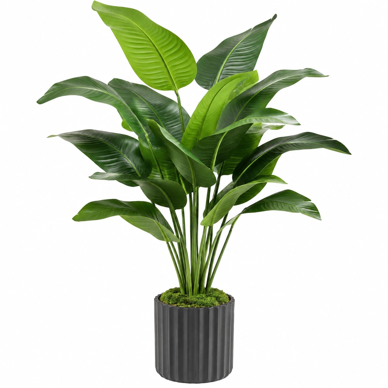 Plante verte artificielle en pot 120 cm feuillage plastique vert style tropical